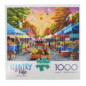 Buffalo Country Life Series Farmers Market 1000 Piece Puzzle Pre-Owned